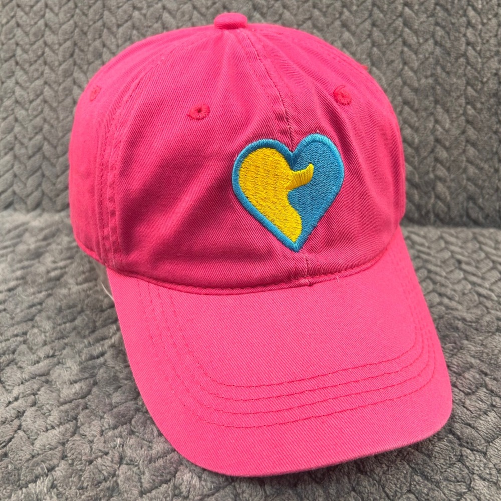 Embroidered Heart Womens Pink Outdoor Cap Choose Love Movement Hat OSFM